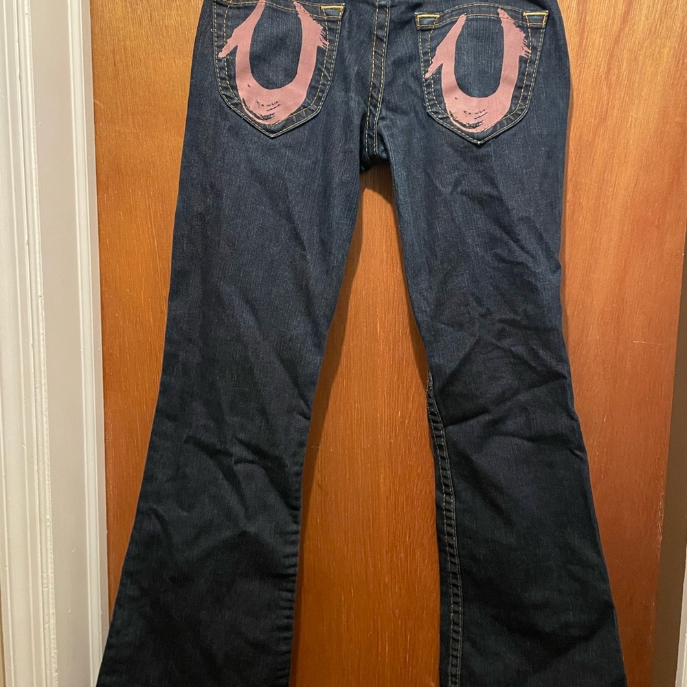 True Religion Dark Blue Flare Jeans - Picture 2 of 4